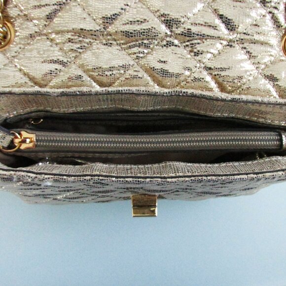 INC International Concepts Gold Metallic Crossbody Handbag - Picture 6 of 7